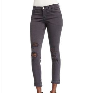 J BRAND midrise cropped demented grey pant.